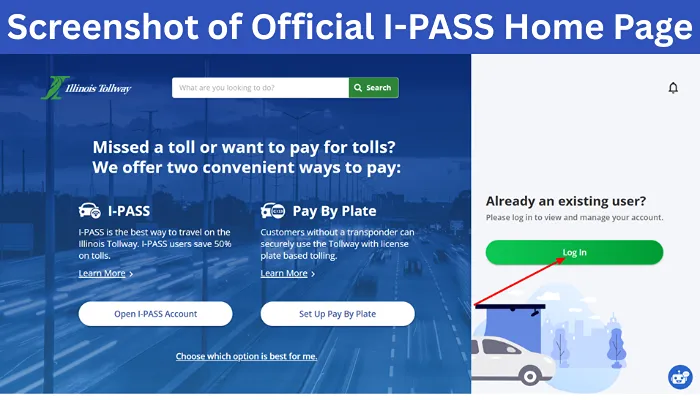 Screenshot of Official I-PASS Home Page